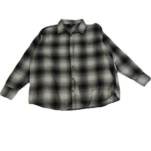 George Green Plaid Button Down Top Grunge Countrycore Westerncore Mens Large‎